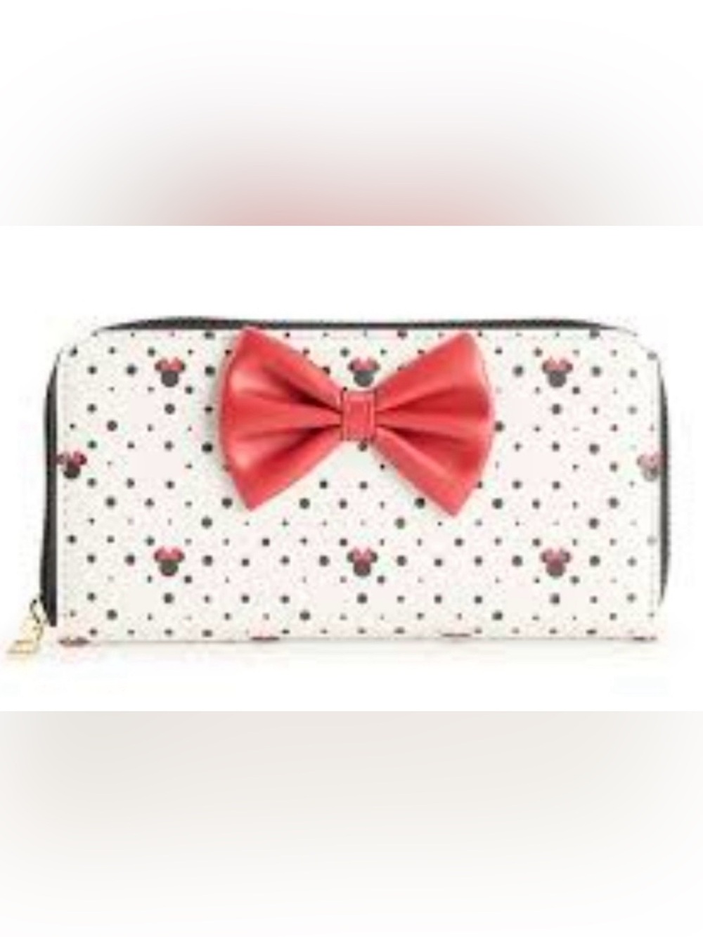 Disney White Wallet with Red Bow and Black Accents
